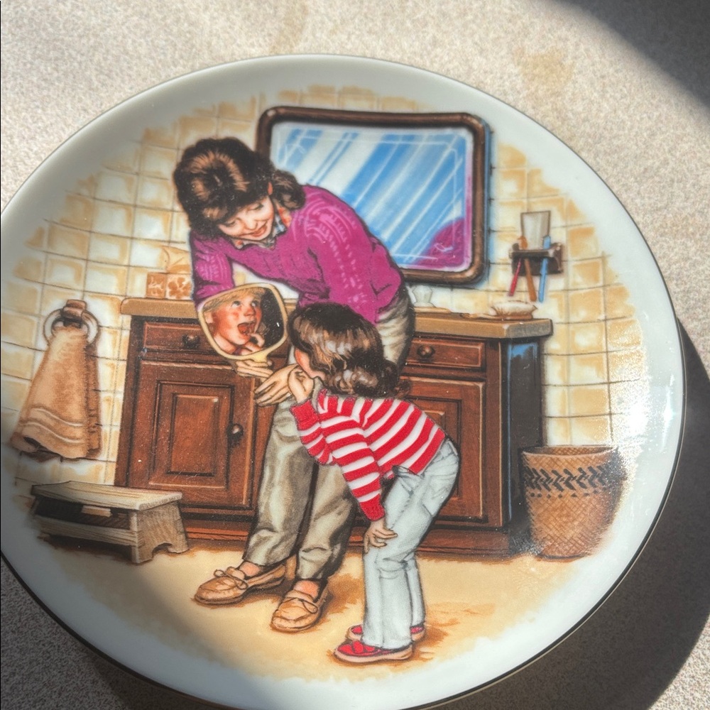 Special Moments Decorative Plate with Purple, Red, Brown and Blue Accents